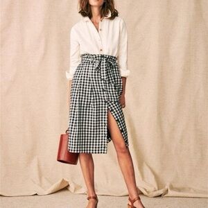 Sézane Amandine Skirt - Black & White Gingham